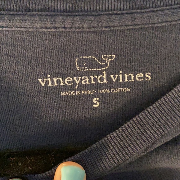 Small long sleeve vineyard vines navy tee shirt - Picture 2 of 4